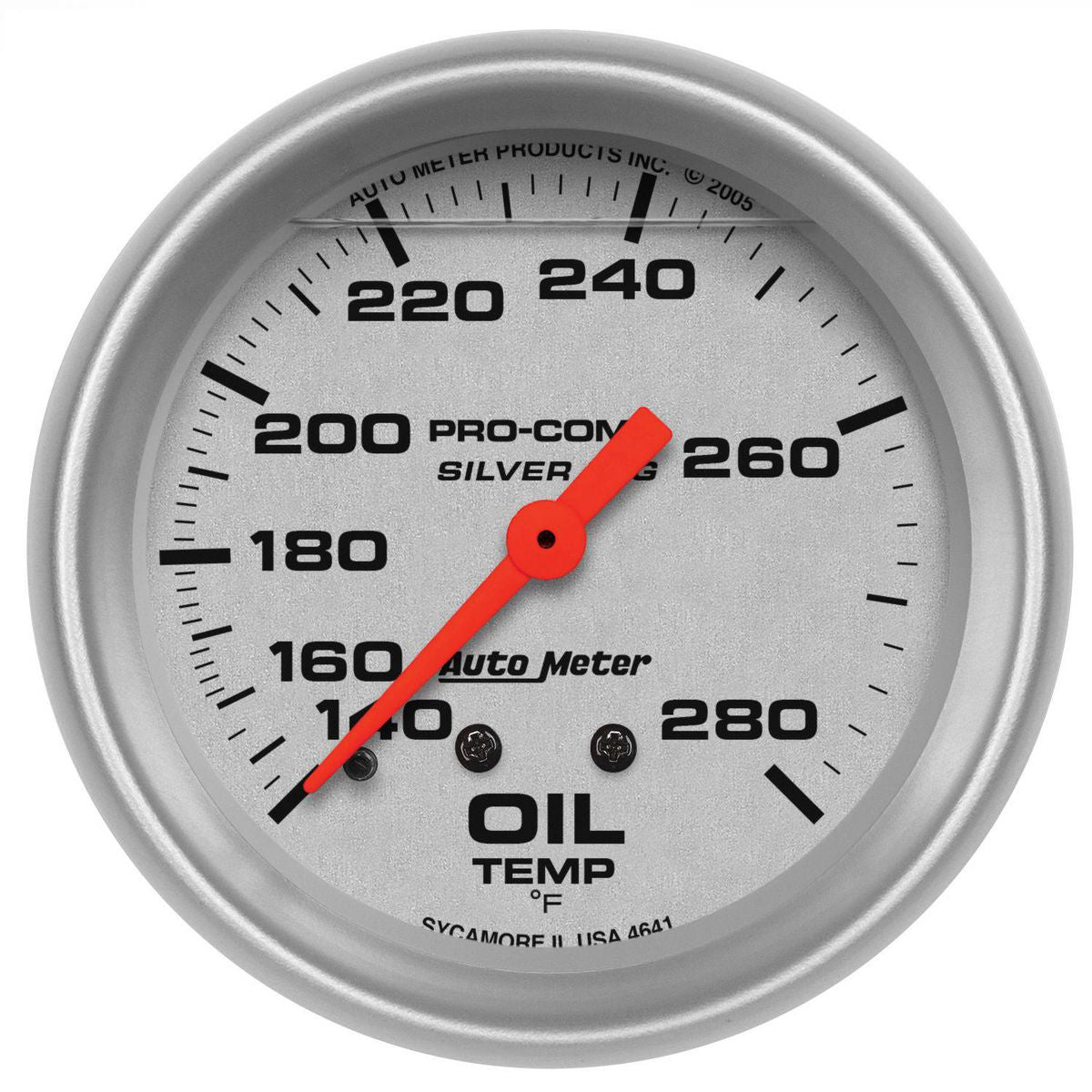 Autometer Ultra-Lite 2-5/8in Oil Temp Gauge 140-280F Mechanical Liquid Filled AU4641