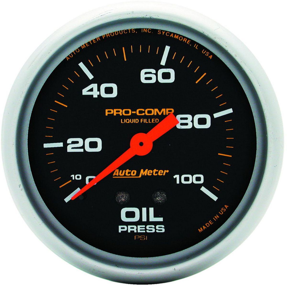 Autometer Pro-Comp 2-5/8in Oil Pressure Gauge 0-100 PSI Liquid Filled Mechanical AU5421