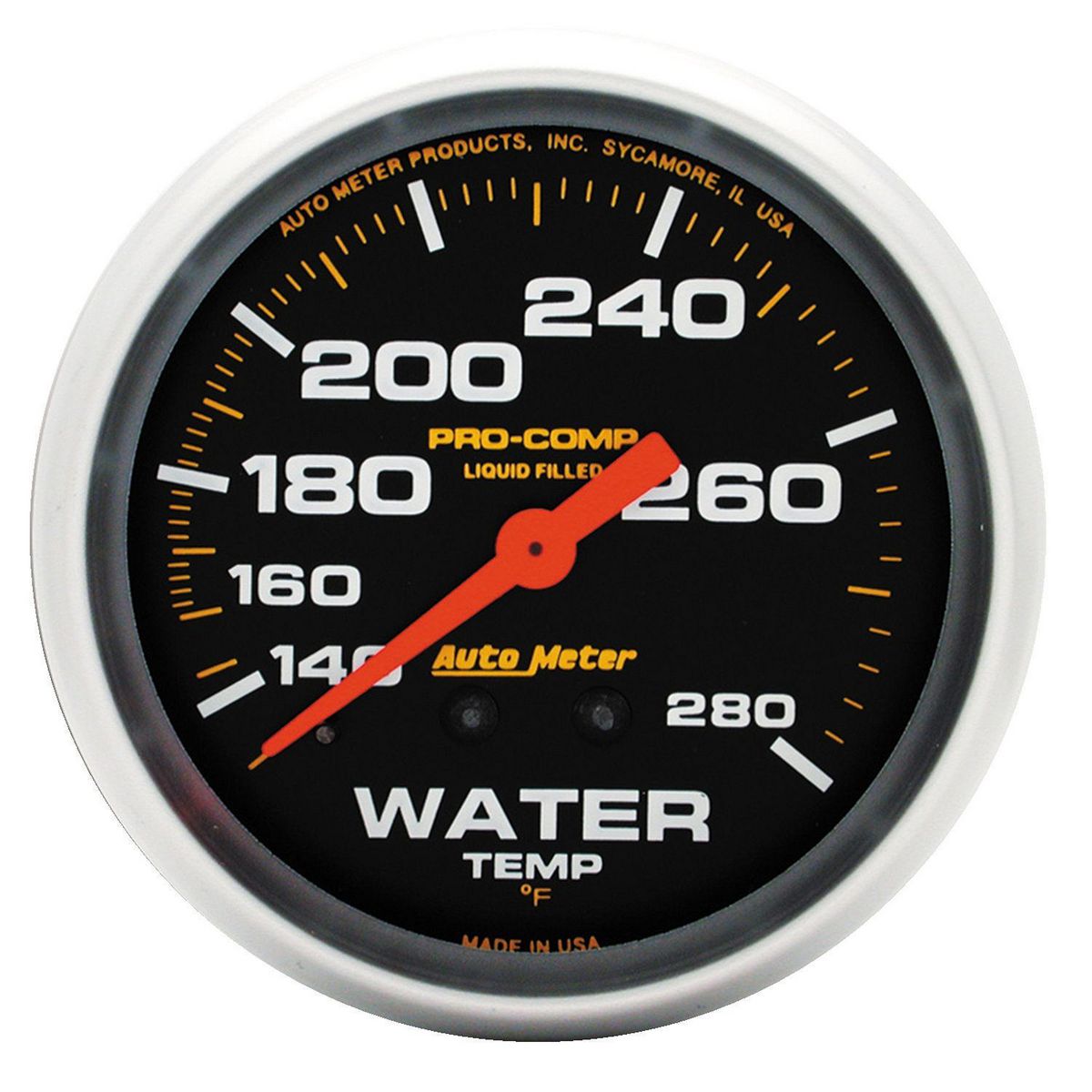 Autometer Pro-Comp 2-5/8in Water Temp Gauge 140-280F Liquid Filled Mechanical AU5431