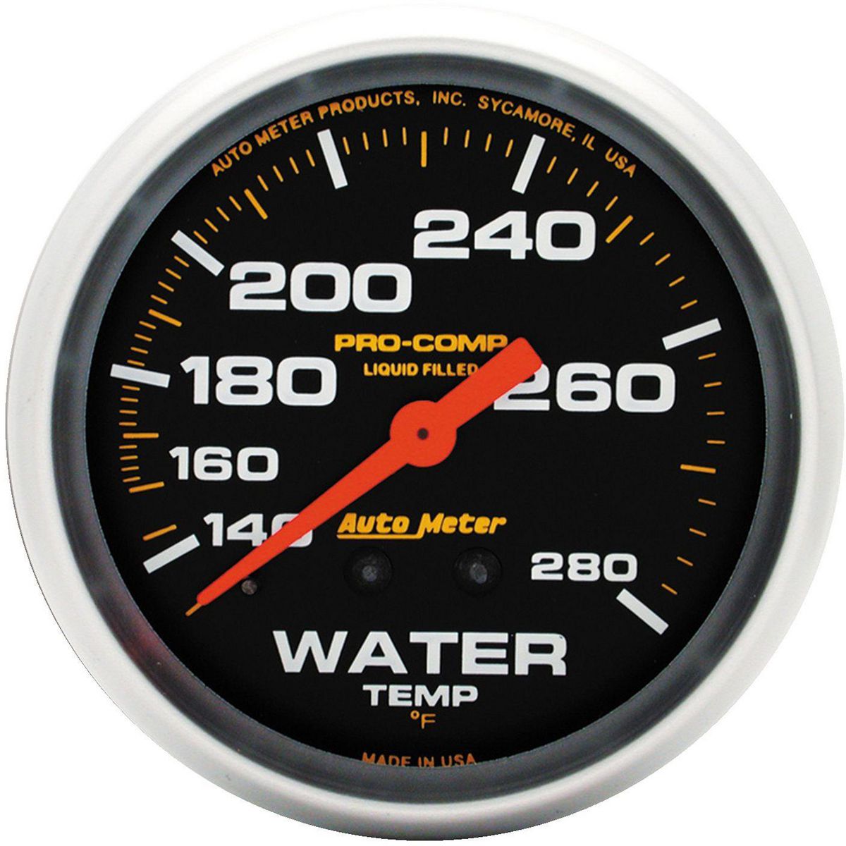 Autometer Pro-Comp 2-5/8in Water Temp Gauge 140-280F Liquid Filled Mechanical AU5431