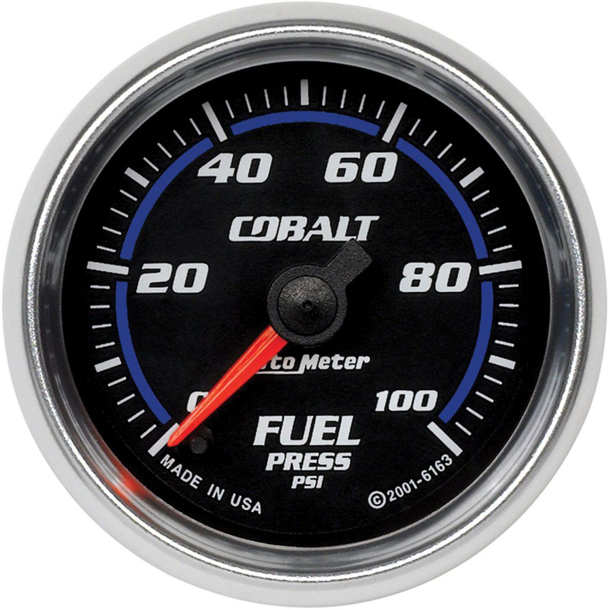 Autometer Cobalt 2-1/16in Fuel Pressure Gauge 0-100 PSI Full Sweep Electric AU6163