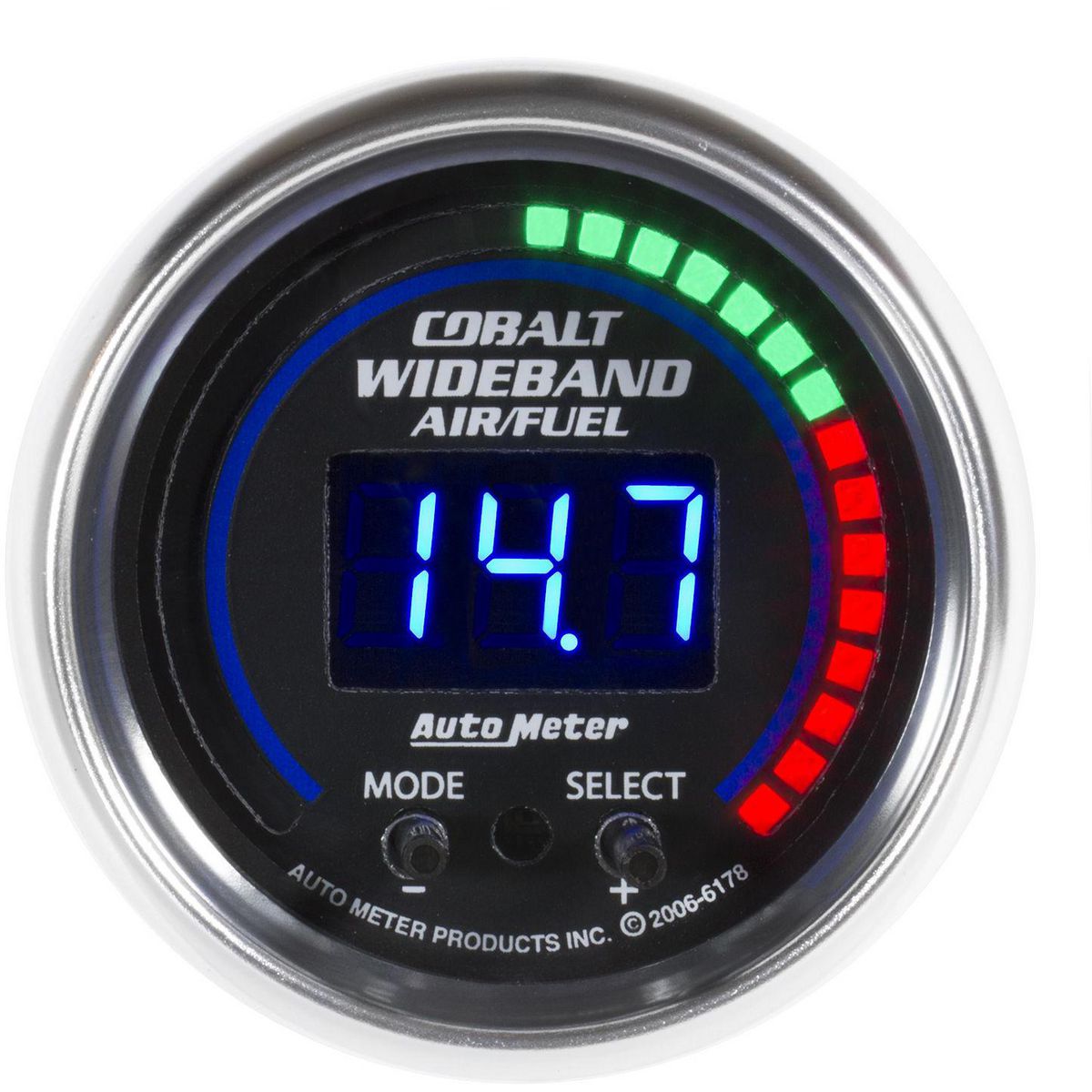 Autometer Cobalt 2-1/16in Air/Fuel Ratio Gauge LED & Digital Display Wideband AU6178