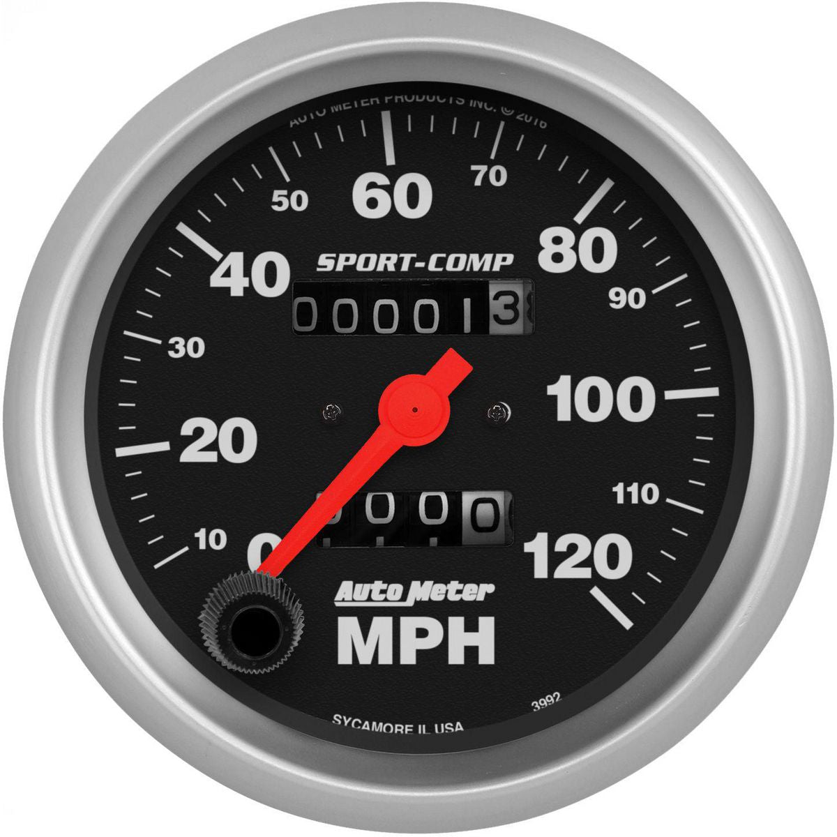 Autometer Sport-Comp 3-3/8in Speedo Gauge 120MPH Mechanical In Dash AU3992