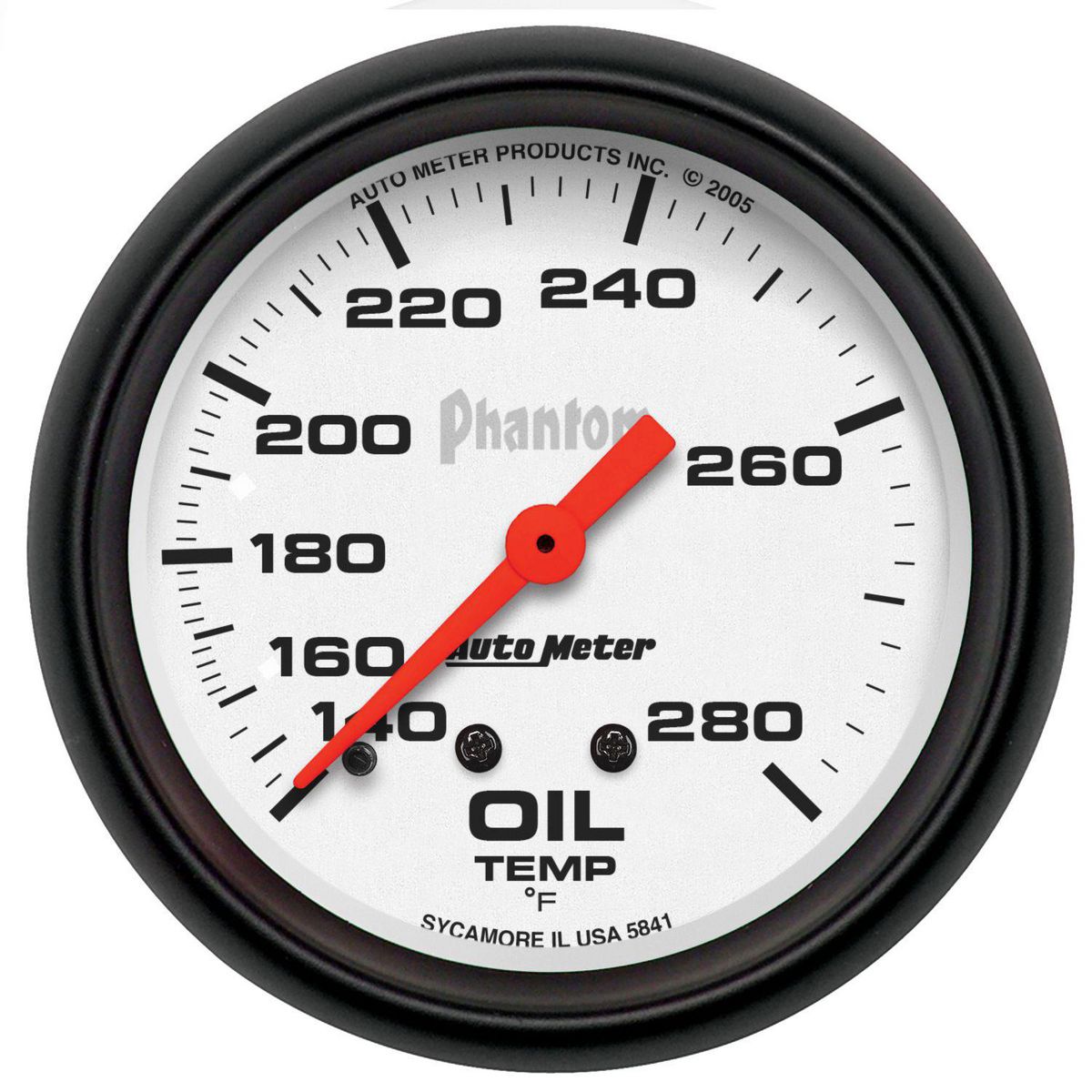 Autometer Phantom 2-5/8in Oil Temp Gauge 140-280F Mechanical AU5841