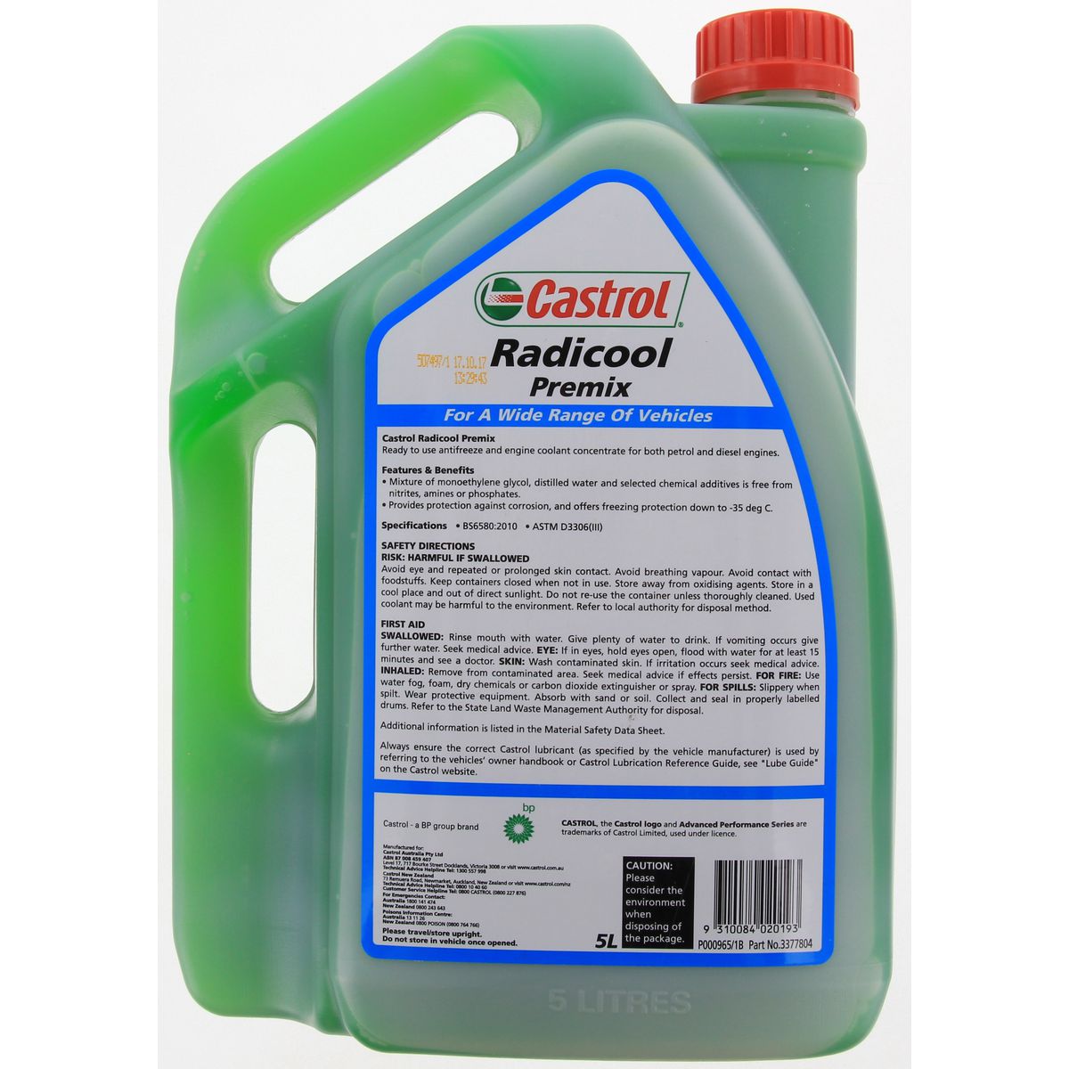 Castrol RADICOOL Premix Engine Coolant 5L 3377804