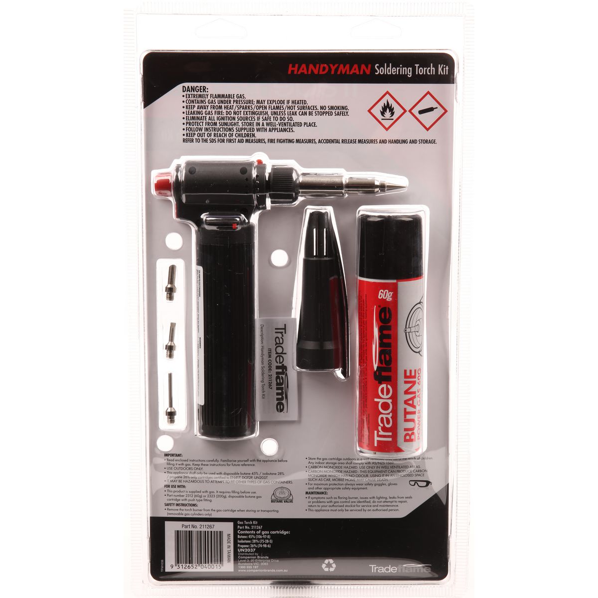 Trade Flame Soldering Torch Kit 211267