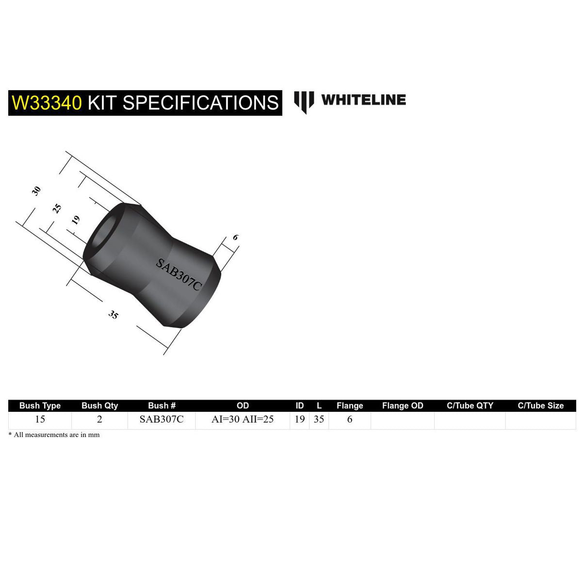 Whiteline W33340 Shock Absorber Bushing