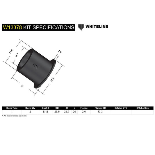Whiteline W13378 Steering Idler Bushing