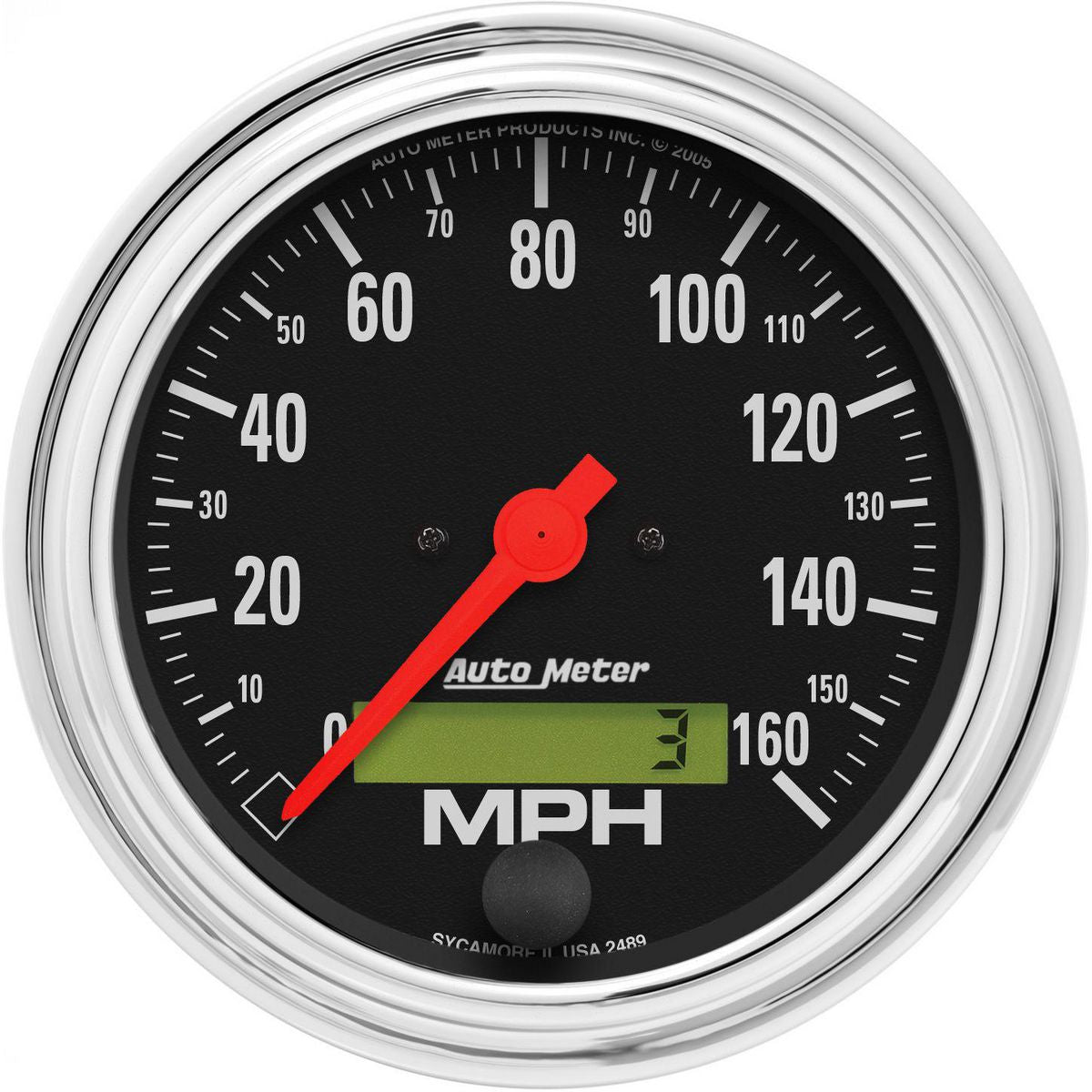 Autometer Trad Chrome 3-3/8in Speedometer 120MPH AU2489