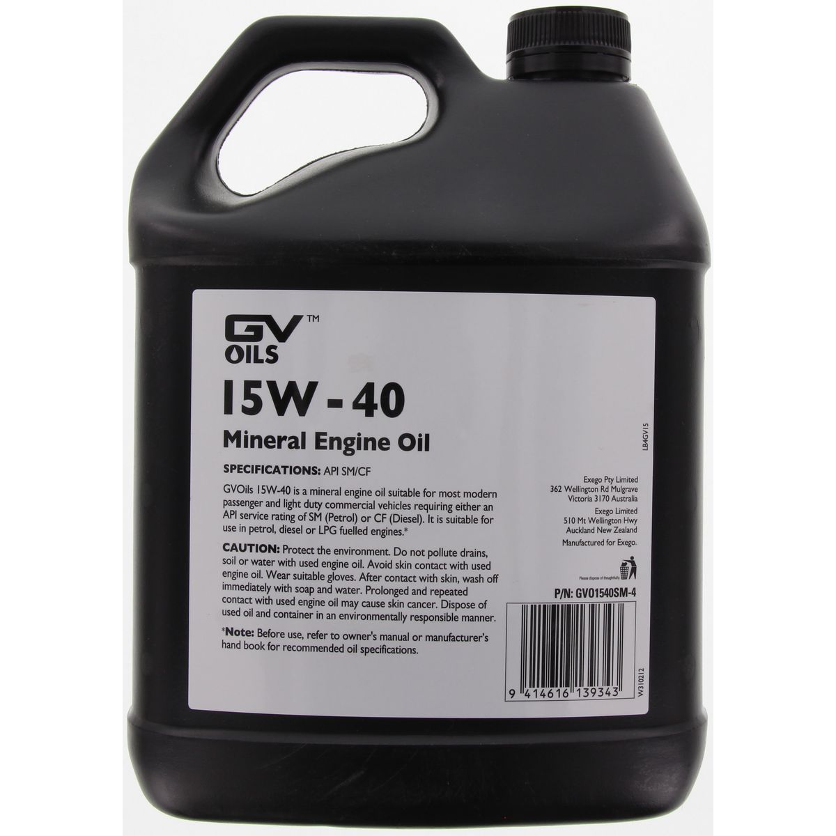 GVoil Engine Oil 15W-40 4L GVO1540SM-4
