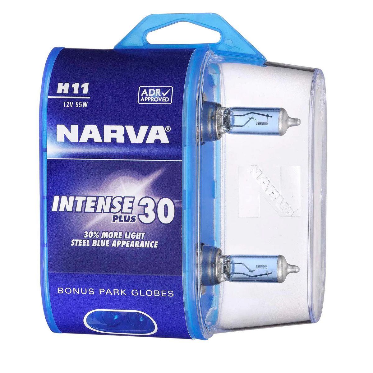 Narva H11 Intense Plus Halogen Headlight Globes 12V 55W Blister Twin Pack 48478BL2