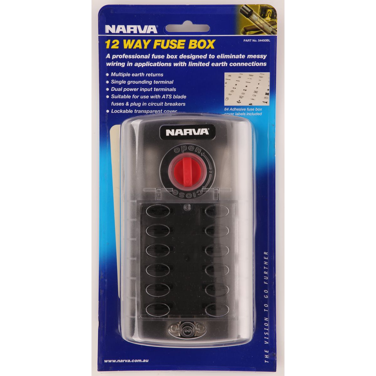 Narva Blade ATS Fuse Box With Cover 12 Way 54450BL