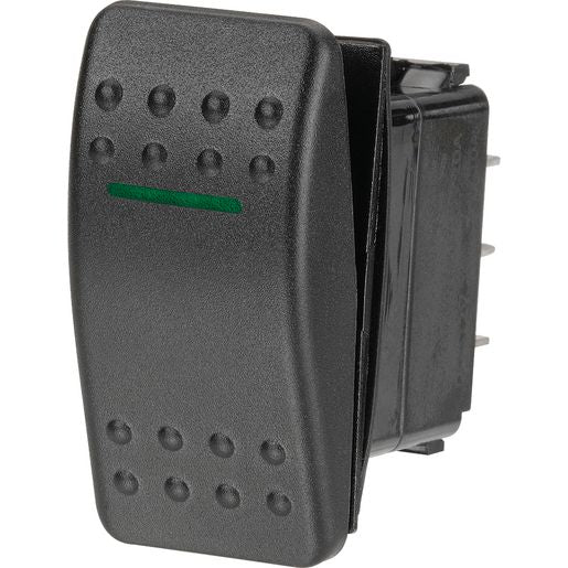 Narva Rocker Switch Sealed 12V 20A Green LED On Off 63113BL