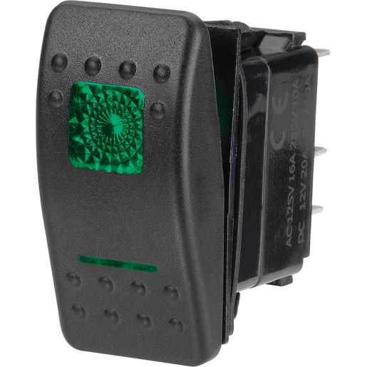 Narva Switch Rocker Illuminated On Off Green 63124BL