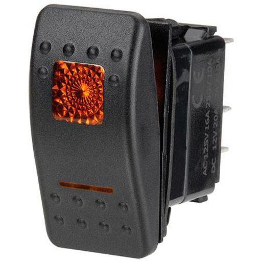 Narva Sealed Rocker Switch Off/Momentary On Spst 12V Amber Illuminated (Contacts Rated 20A @ 12V) 63126BL