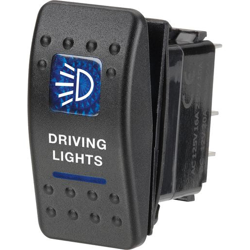 Narva Rocker Switch Driving Lights 12V Blue LED 63132BL