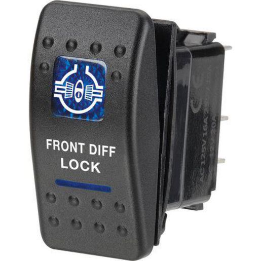 Narva Rocker Switch Front Diff 12V Blue LED 63136BL