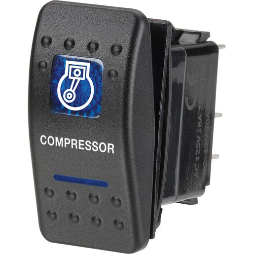 Narva Rocker Switch Air Compressor 12V Blue LED 63140BL