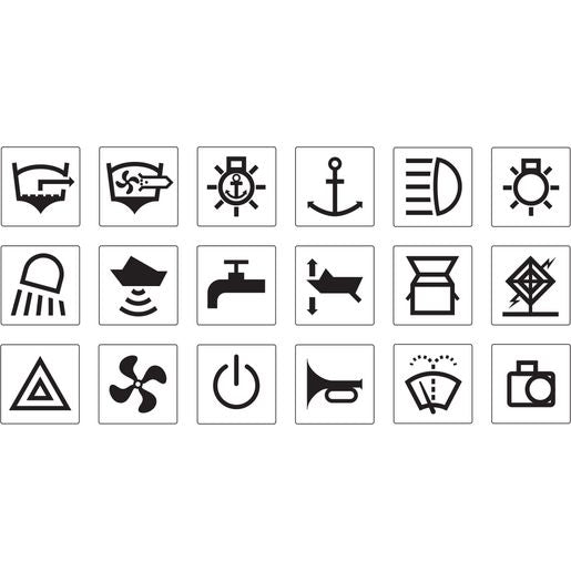 Narva RV & Marine Sticker Set Black (50Pk) 63178BL