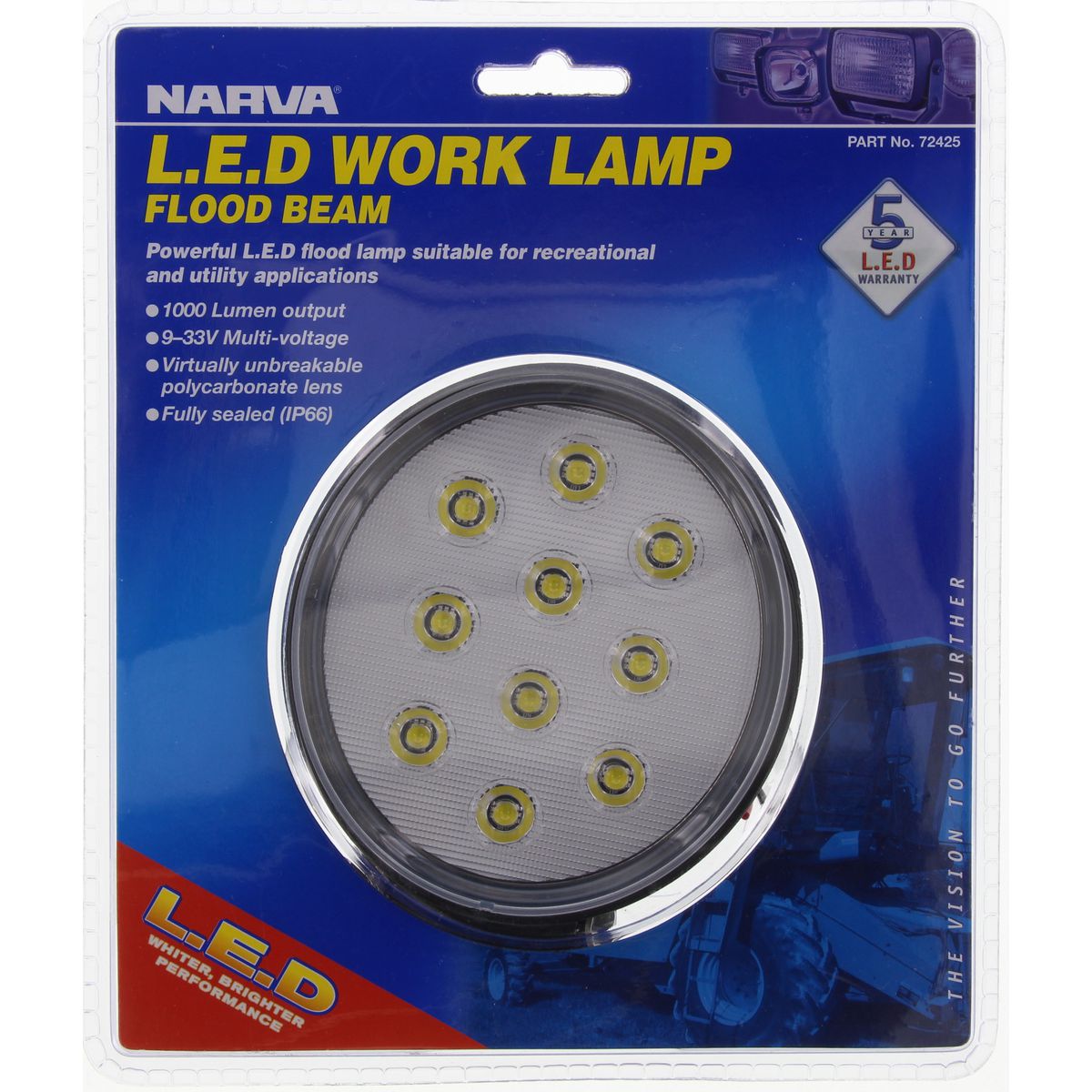 Narva LED Work Lamp Flood Beam 9-33V 72425