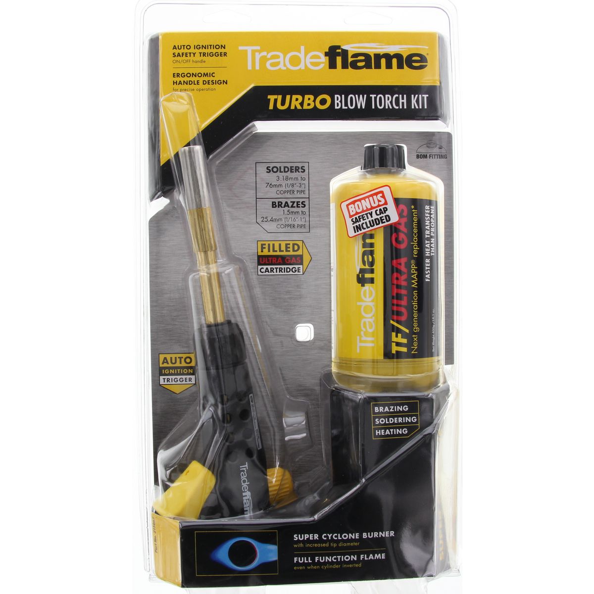 Trade Flame Turbo Blow Torch & Gas Kit 211067