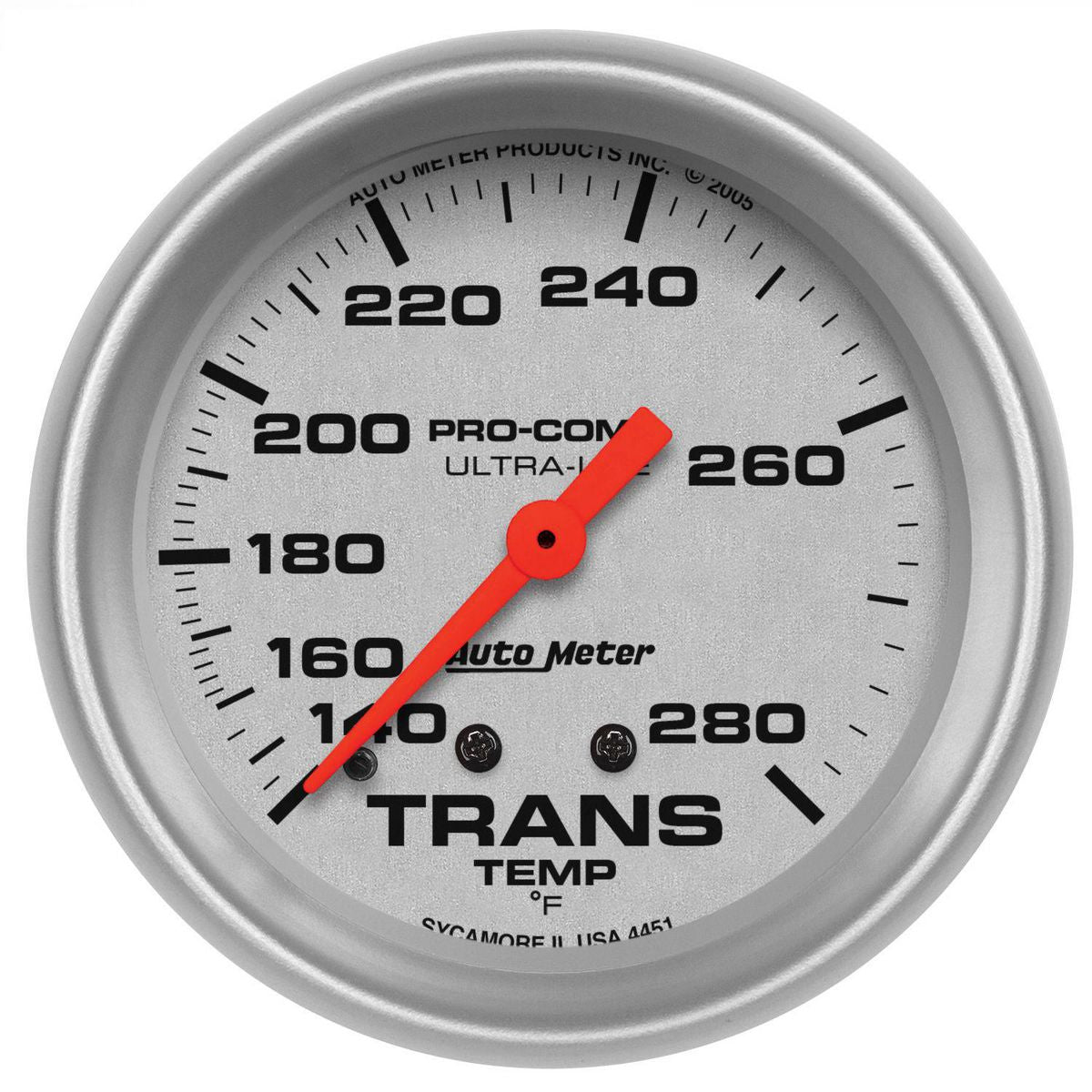 Autometer Ultra-Lite 2-5/8in Trans Temp Gauge 140-280F Mechanical AU4451