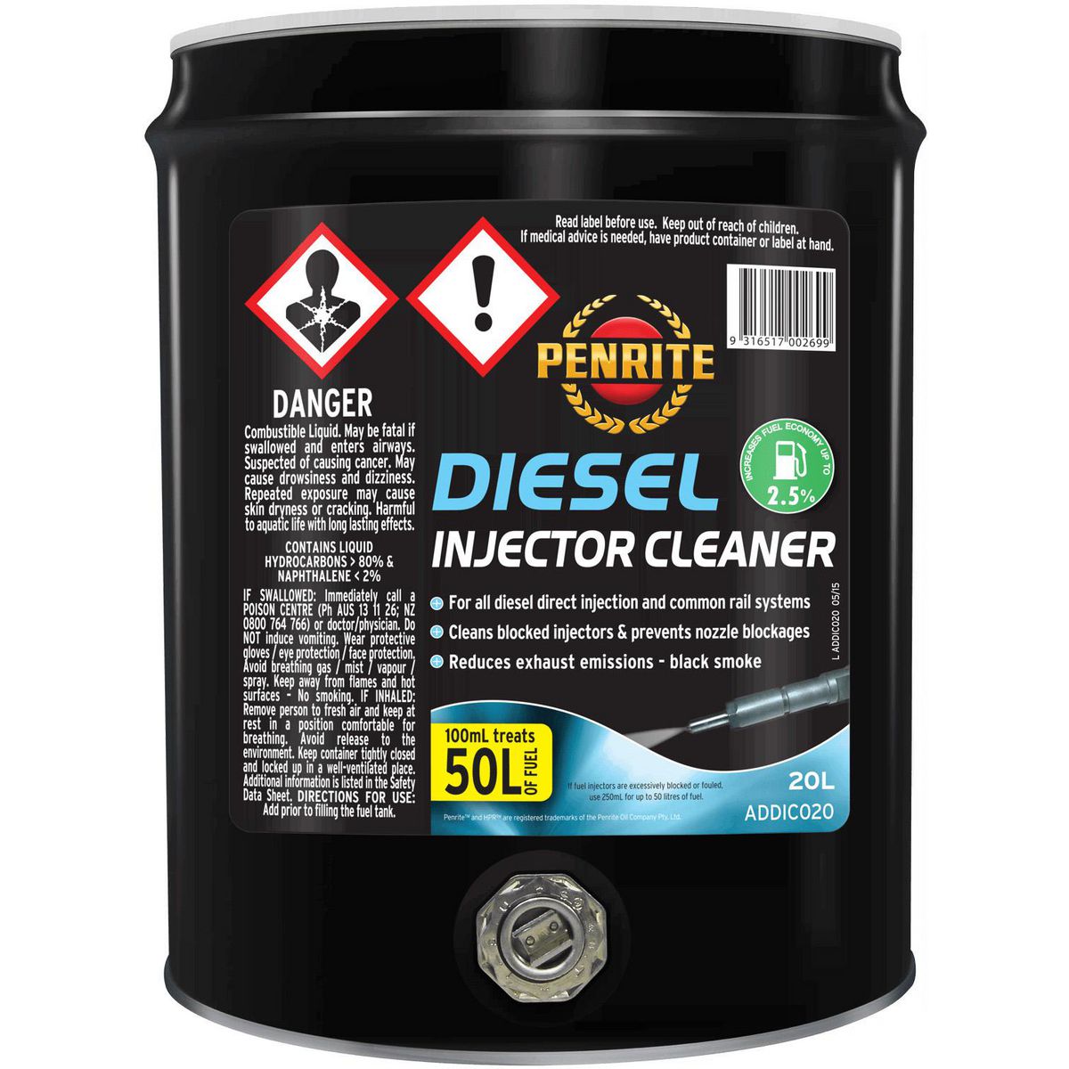 Penrite Diesel Injector Cleaner Additive 20L ADDIC020