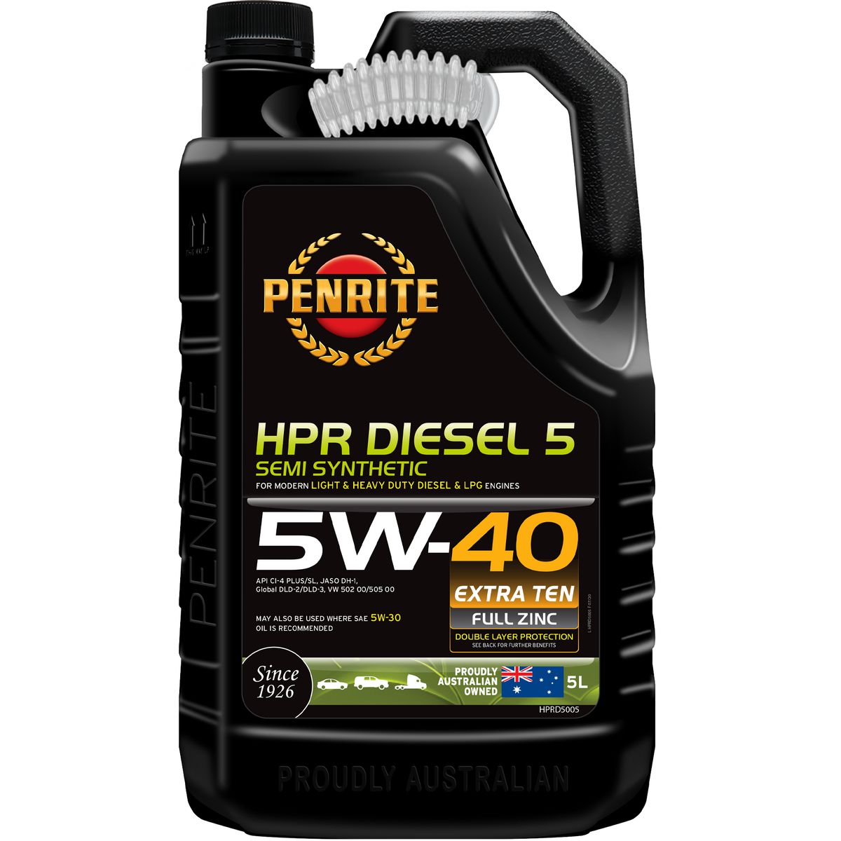 Penrite HPR Diesel 5 SAE 5W-40 Engine Oil 5L