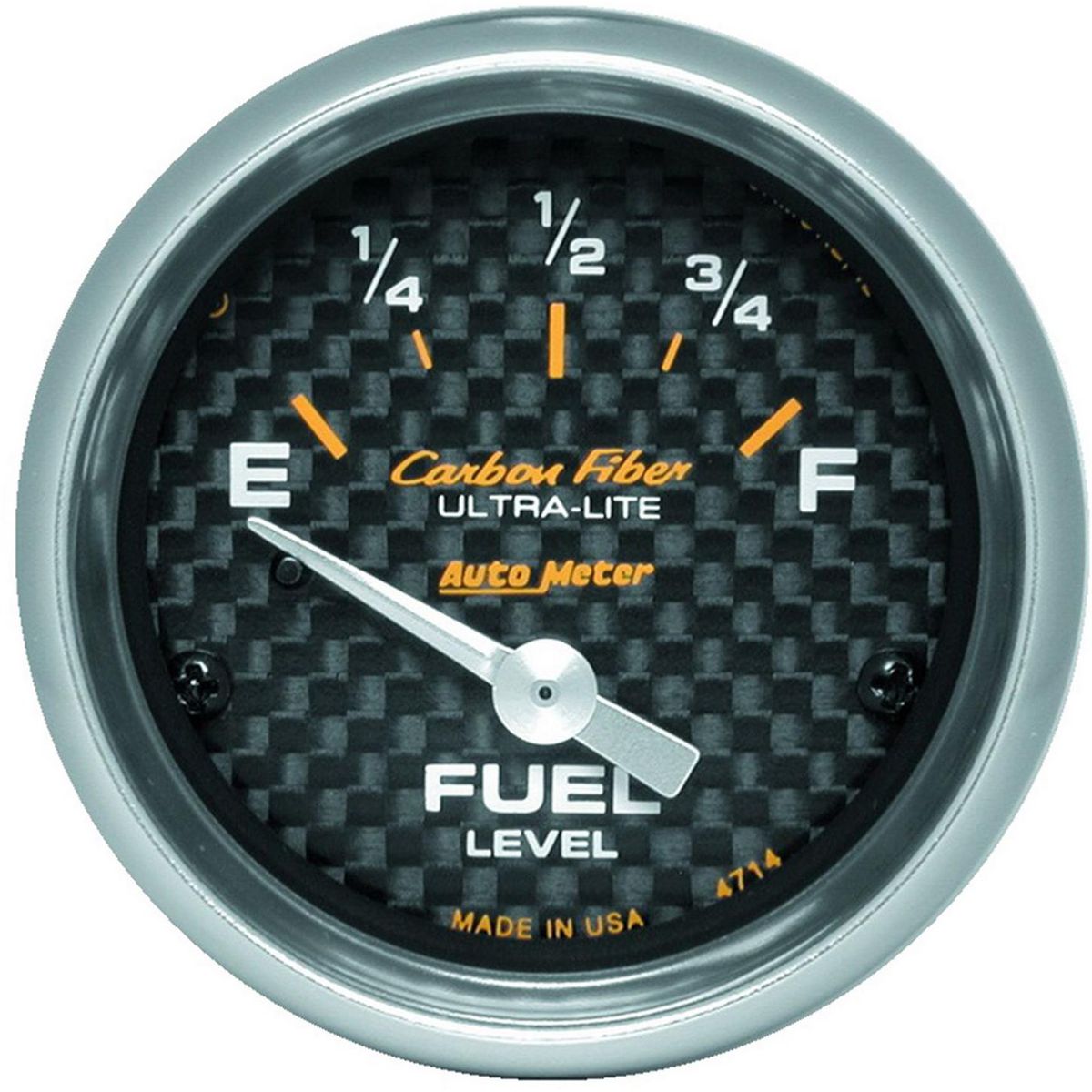 Autometer Carbon Fiber 2-1/16in Fuel Level Gauge 0-90 Ohms Short Sweep Electric AU4714