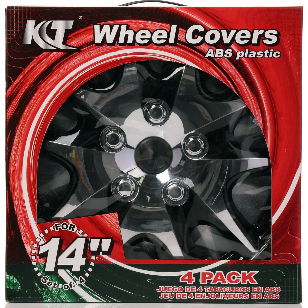 Kuan Tong Wheel Cover Set Black Chrome 14In KT100914CSPGK