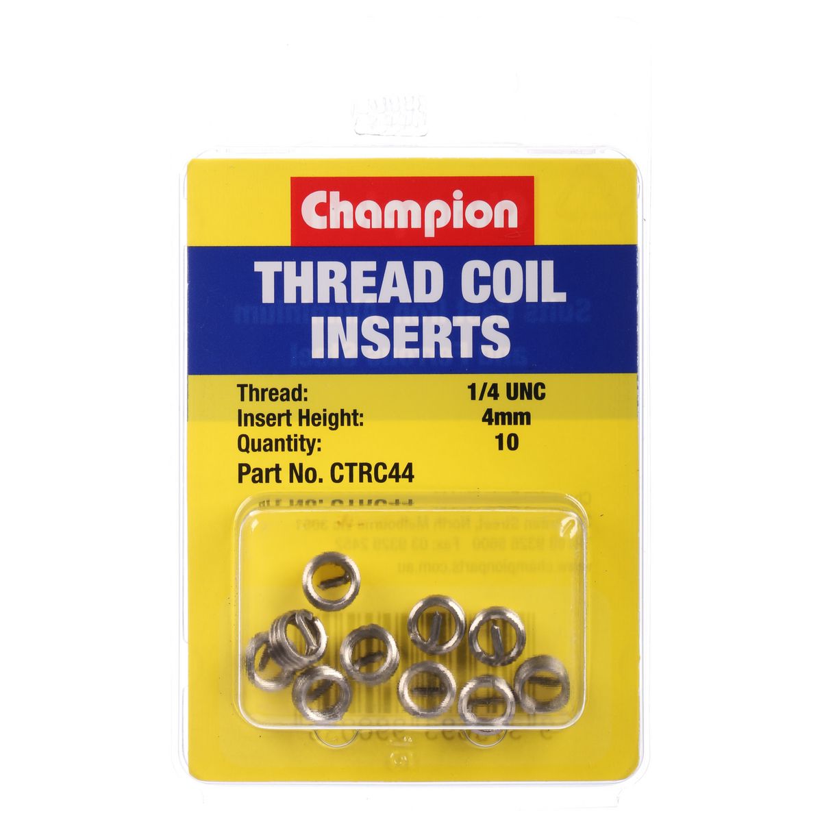 Champion Fasteners Thread Insert Refills 1/4 UNC x 4mm CTRC44