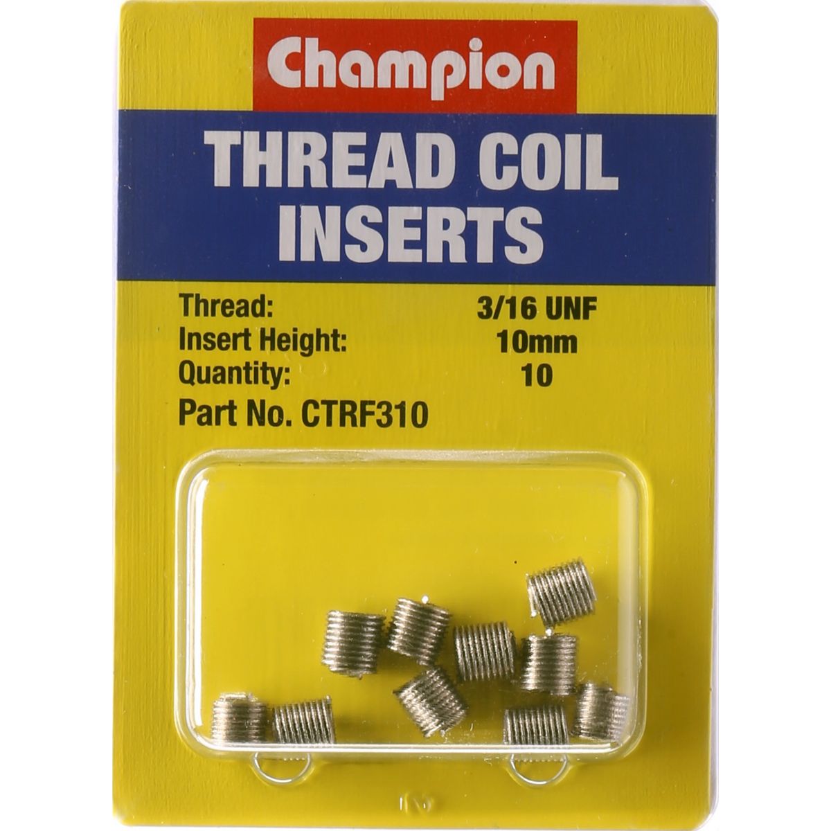 Champion Fasteners Thread Insert Refills 3/16 Unf X 10mm CTRF310