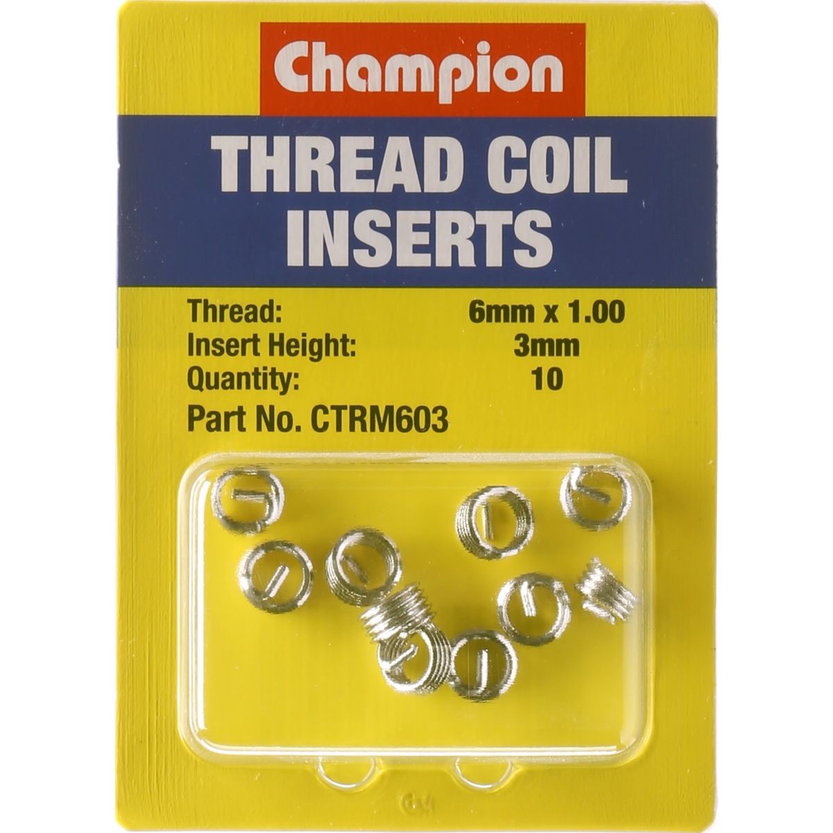 Champion Fasteners Thread Insert Refills M6 X 1.00 X 3mm CTRM603