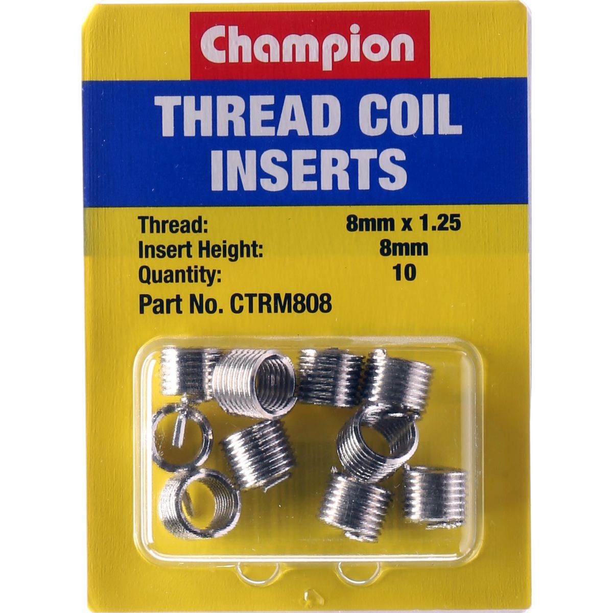 Champion Fasteners Thread Insert Refills M8 X 1.25 X 8mm CTRM808