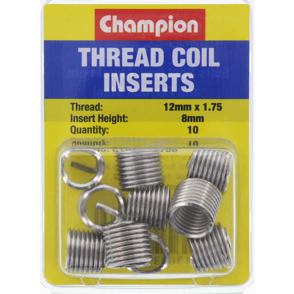 Champion Fasteners Thread Insert Refills M12 X 1.75 X 8mm CTRM121758