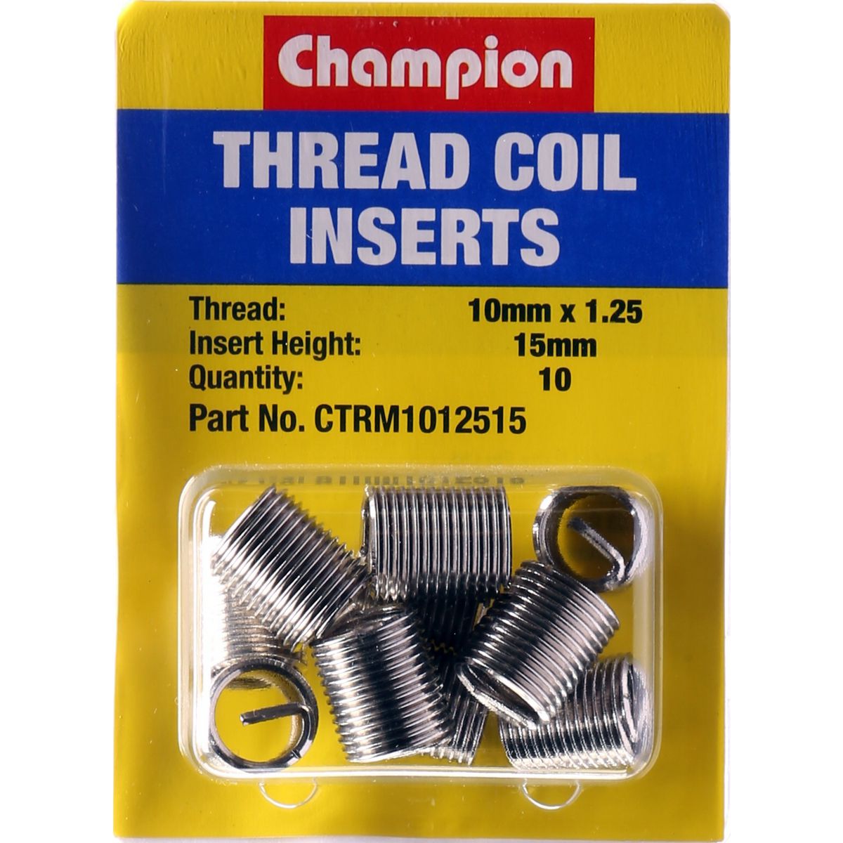 Champion Fasteners Thread Insert Refills M10 X 1.25 X 15mm CTRM1012515