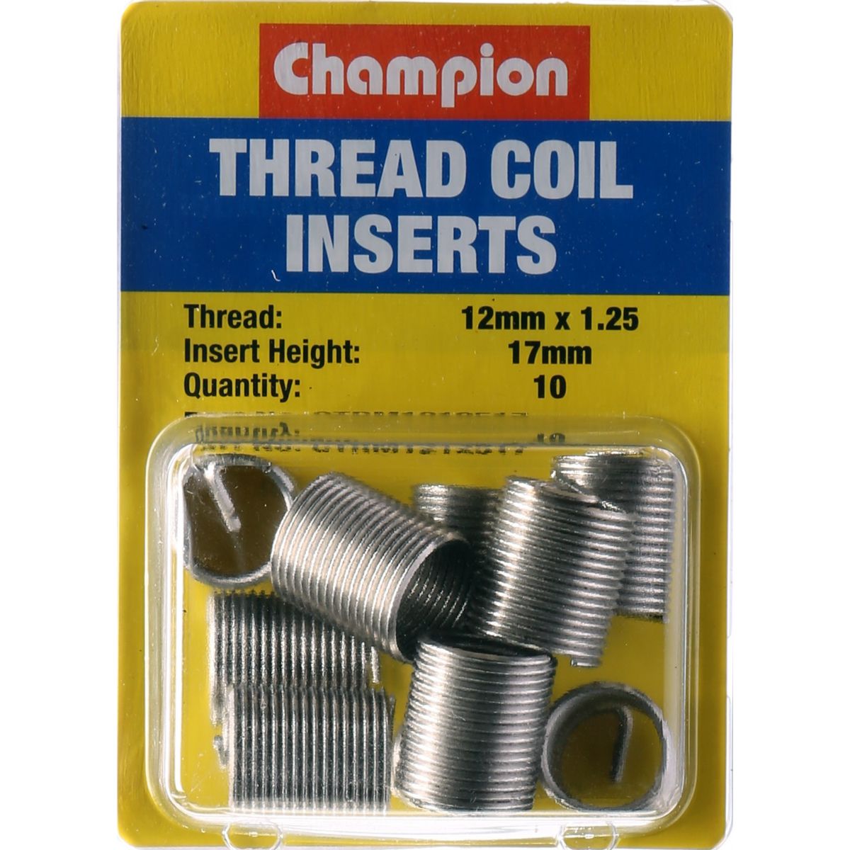 Champion Fasteners Thread Insert Refills M12 X 1.25 X 17mm CTRM1212517