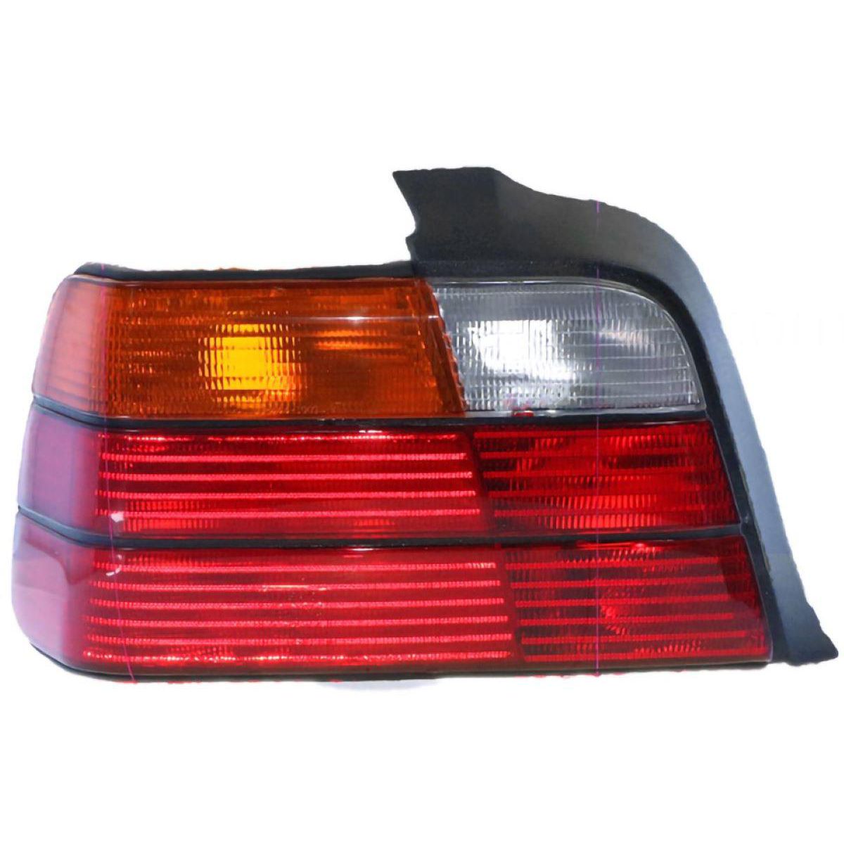 APG All Crash Black Red/Amber/Clear Tail Lamp Passenger Side Certified Suits BMW 3 Series E36 1991 to 1996 ETC-21040LHQ