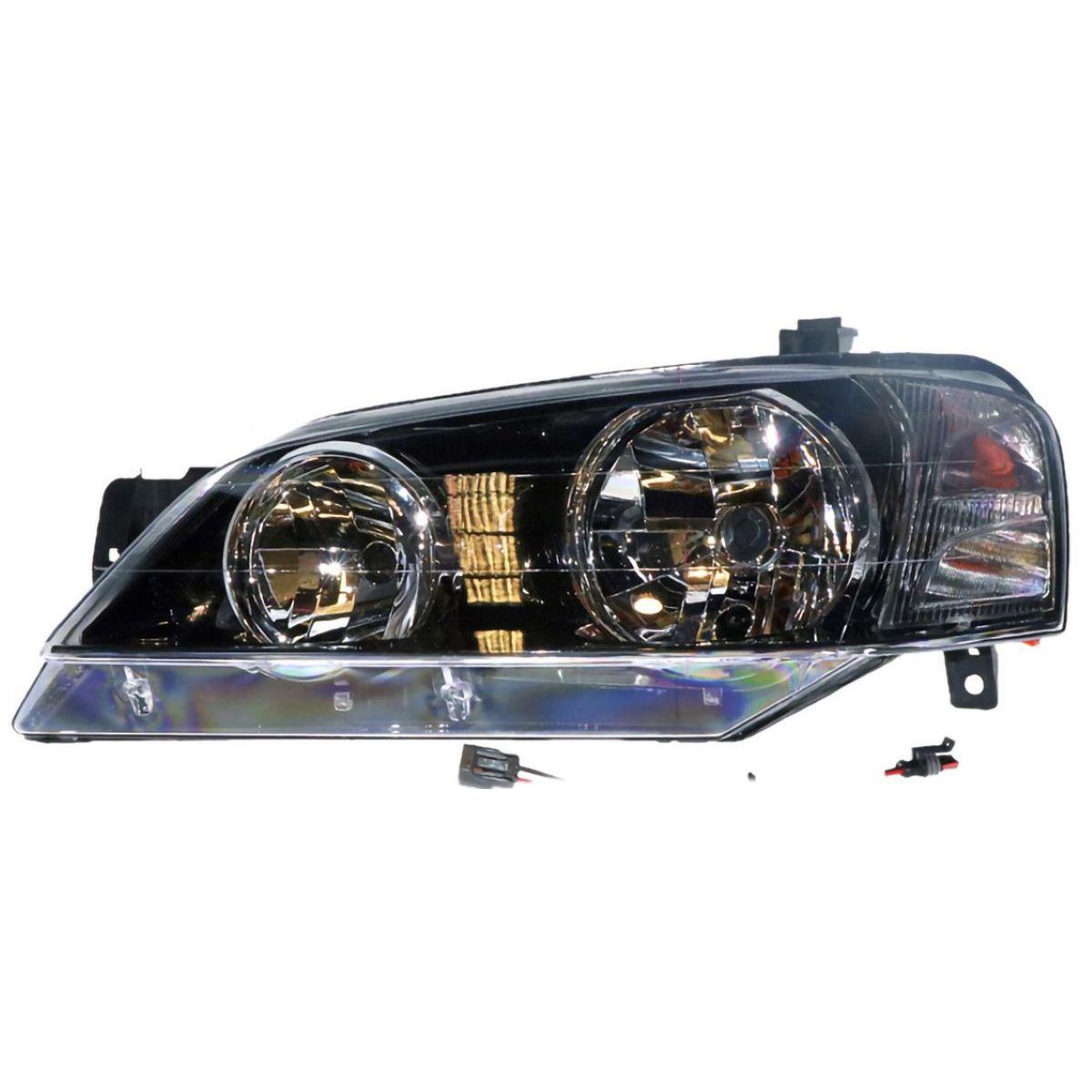 APG All Crash Black Halogen Head Lamp Passenger Side Certified Suits Ford Falcon XT BA/BF 2002 to 2006 FAB-21030LHQ