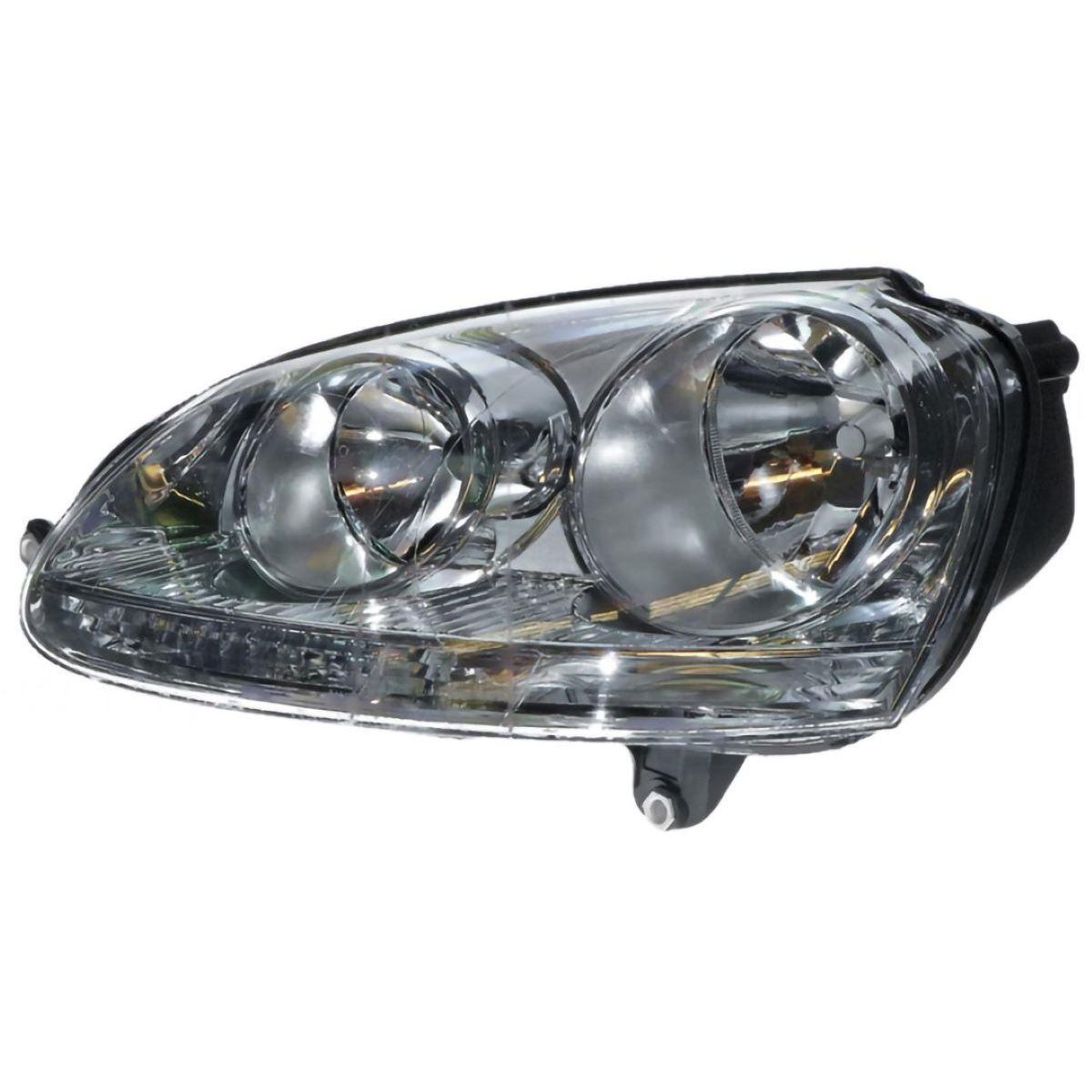 APG All Crash Chrome Head Lamp Passenger Side Certified suits Volkswagen Golf/Jetta 2004 to 2011 VGF-21031LHQ