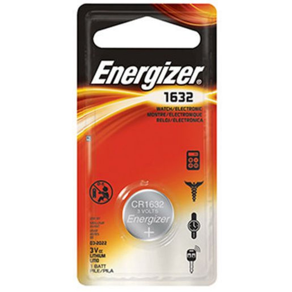 Energizer Coin Battery Lithium 3V 1 Pack ECR1632BB