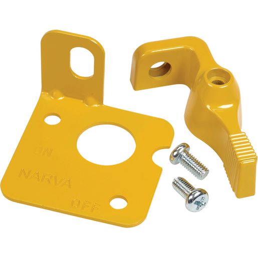Narva Battery Master Switch Lockout Lever Kit Yellow 61077Y