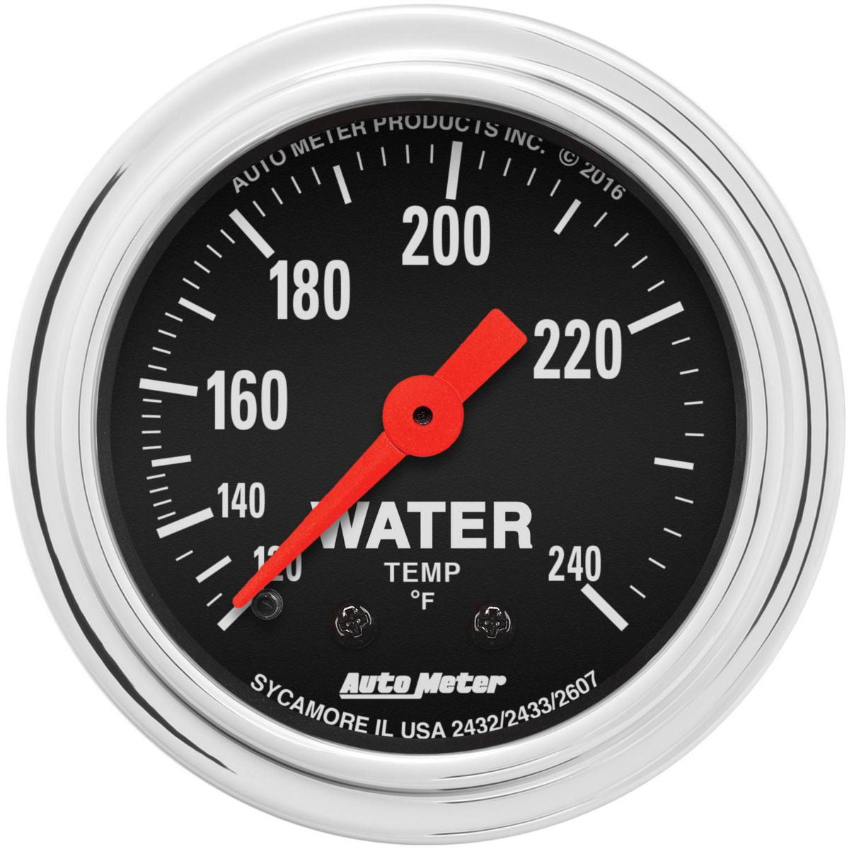 Autometer Trad Chrome 2-1/16in Water Temp Gauge 120-240F Mechanical AU2432
