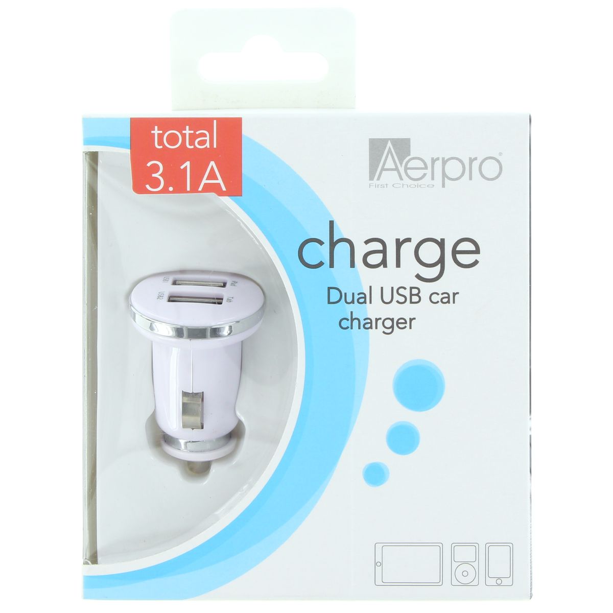 Aerpro Dual USB Car Charger 3.1A USBM22