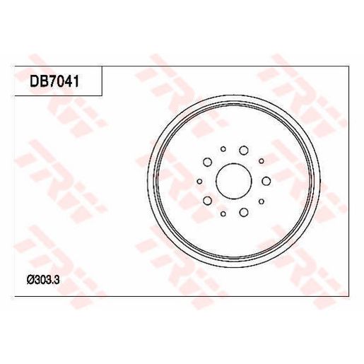 TRW Drum Brake Single 303.3mm DB7041
