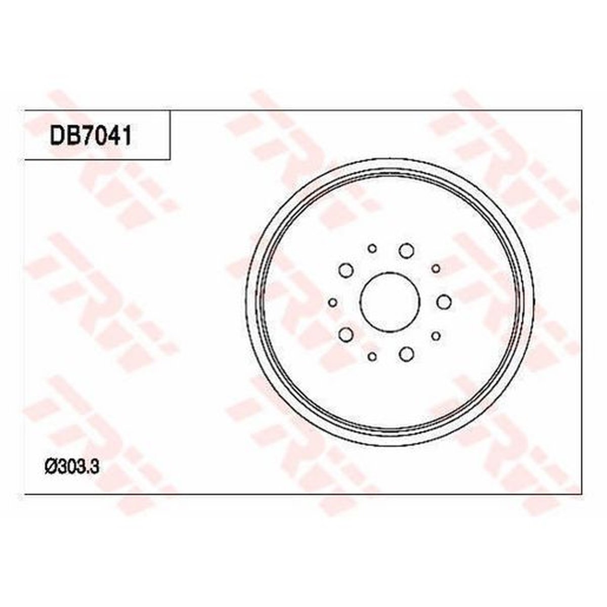 TRW Drum Brake Pair 303.3mm DB7041