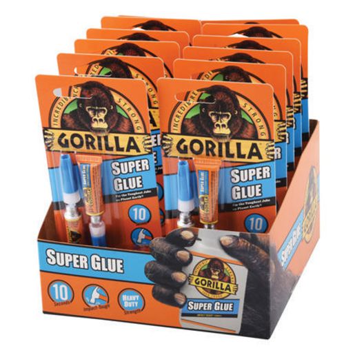 Gorilla Products Gorill Super Glue Merchandiser 12Pc 2 X 3G 4100502