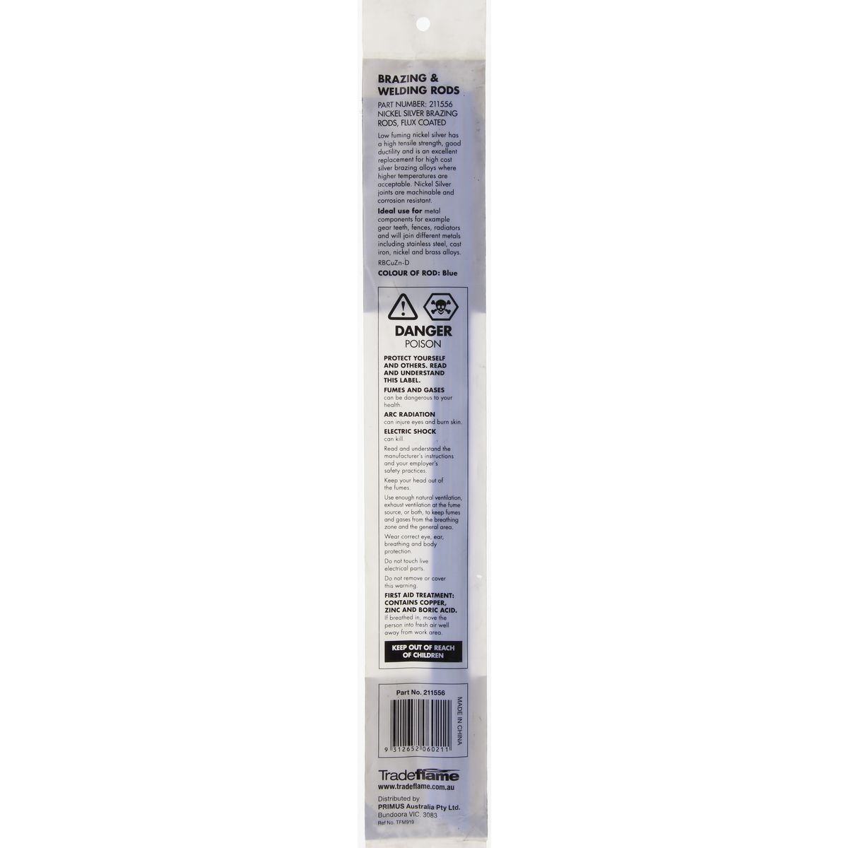 Trade Flame Nickel Silver Brazing Weld Rods Flux Coated 4Pc 211556