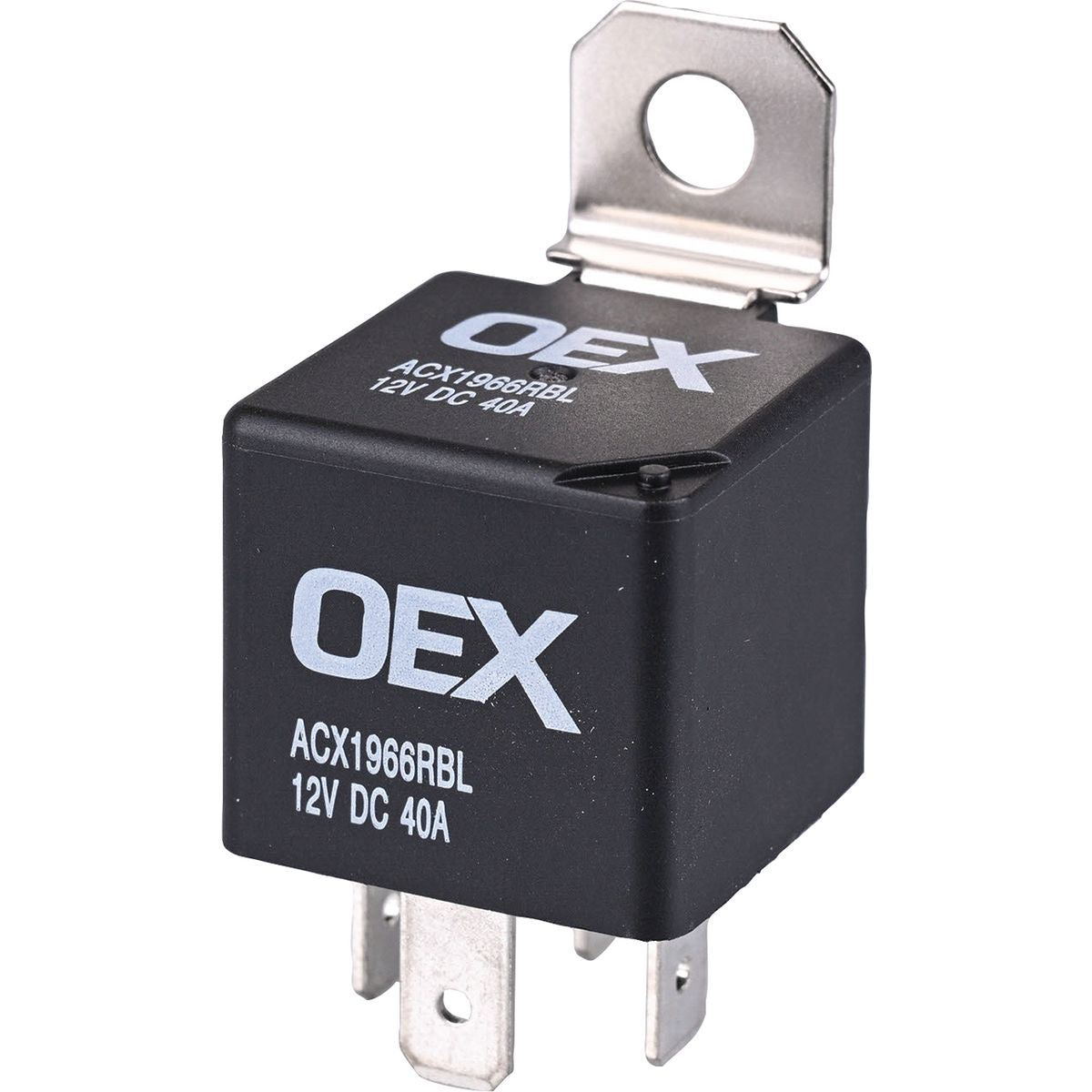 OEX Mini Relay 12V 4 Pin Normally Open 40A (30 & 86 Terminals Are Reversed) Resistor Protected, Sealed ACX1966RBL