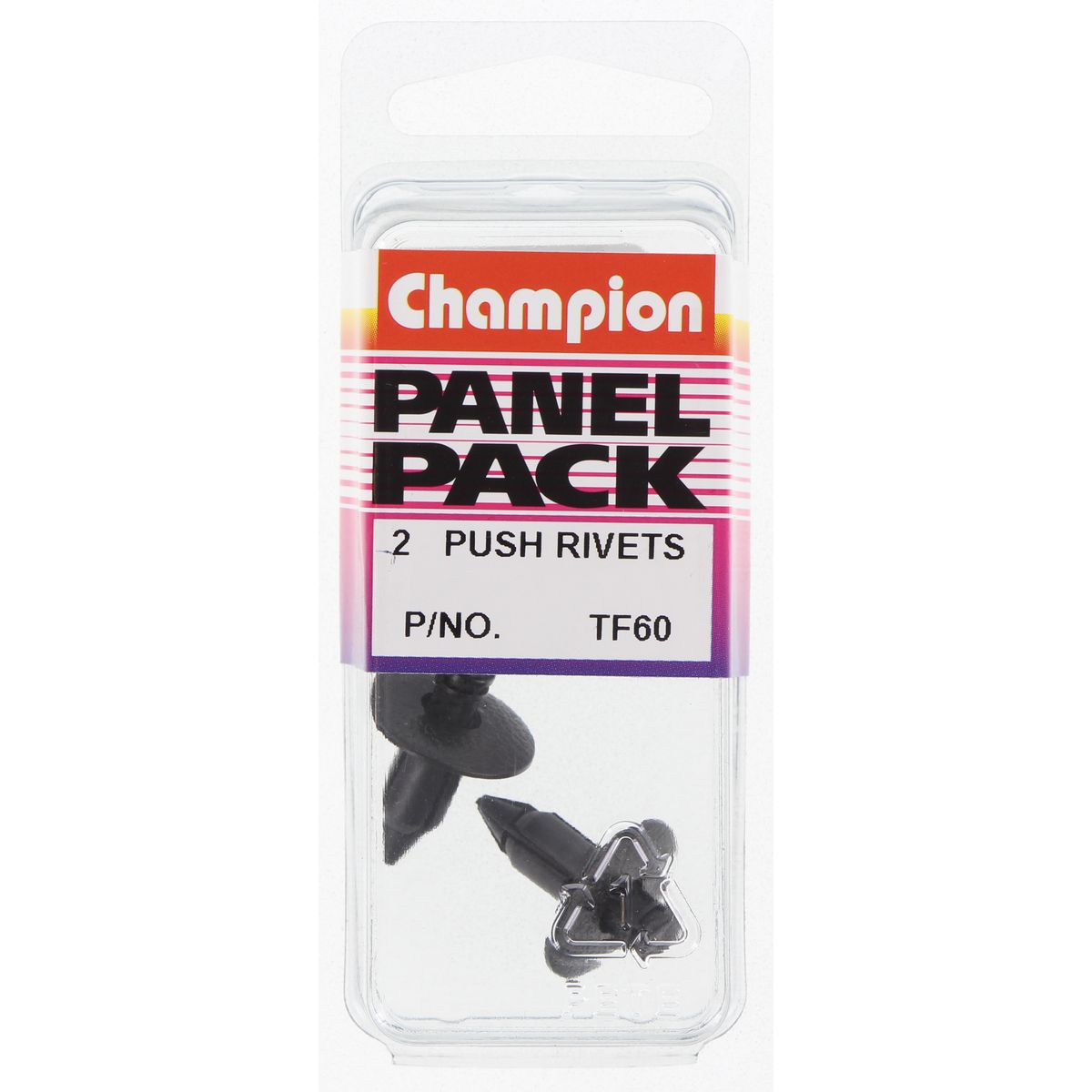 Champion Fasteners Push Rivet Black Len: 11mm Hole: 7mm Head: 18mm TF60